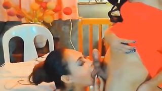 Horny Duo Tranny Pummeling On Webcam