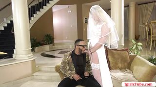 Freshly Wed TBabe Aubrey Kate eventually gets ass-fuck by her Ebony Boy Groom