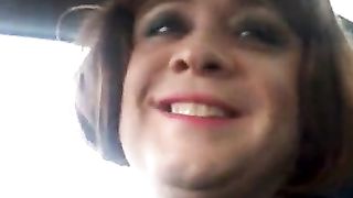 karenbabes geordie tgirl smacks her lil' pink cigar in her truck and licks pre jism