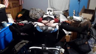 Crossdresser storm trooper nick nelson mask opened up eagle pumping spunk-pump