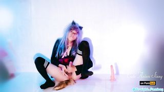 Chinese Sissy Crossdresser Ass-Fuck & Palms Free-For-All Jism