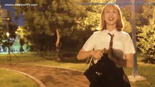 AB028 Wonderful femboy take off undies mastrabation in public and spunk