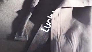 karenbabes uk tgirl hoists mini-skirt outdoors to display tights n wring her chisel