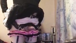 Tramp maid Joanna is obliged to abase herself on web cam