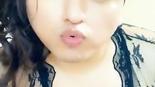 Jiggling donk wanting wood to penetrate me in my dark-hued nightgown