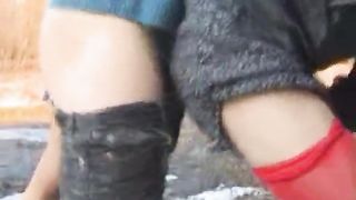 Outdoors orgy in Chernobyl