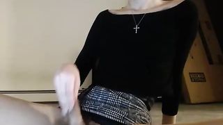 Supah ultra-cute highly thin tgirl conversing and jacking it