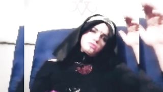 NUN CHRISSIE MASTURBATES AND BLOWS GEYSER