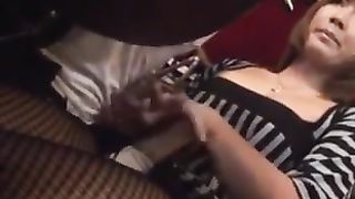 Transgender Princess frolicking with herself under the table.