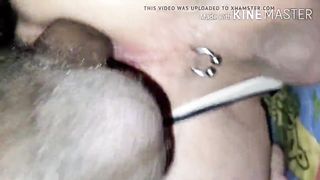 Sissy Holly takes ten ball sack deep and pops