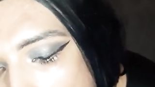 Trans BIG BLACK COCK Facial Cumshot
