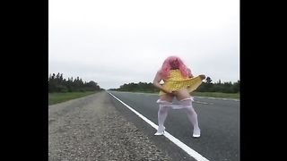 Yellow Polka Dot Sundress Outside