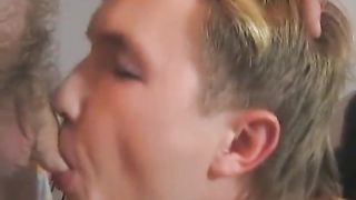 Sissy fellow feminized and used by 2 elderly massive folks