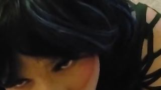 Jap sissy gurl swallows down her Dad's urinate