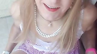 Candice in pinkish nightie