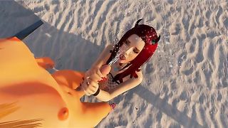 3 DIMENSIONAL She-Creature Fuckfest Game Concludes with Facial Cumshot!