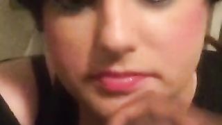 Crossdresser Inhaling Cute Fuckpole five