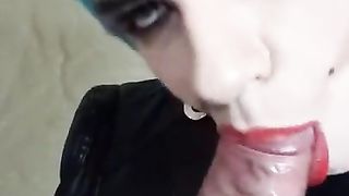 Crossdresser Deepthroating Uber-Cute Jizz-Shotgun trio