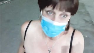 Lisa gimp breezy uncovered on the street (part one)