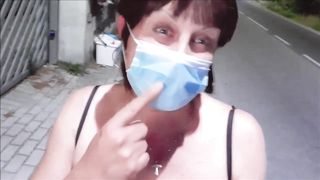 Lisa gimp breezy uncovered on the street (part one)