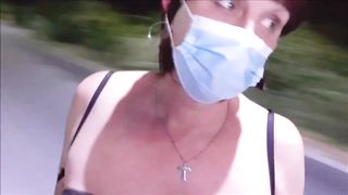 Lisa gimp breezy uncovered on the street (part one)