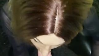 Svenja inhales youthful giant knob in shining spandex trousers and mittens