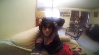 Spunk on she-male spandex hips