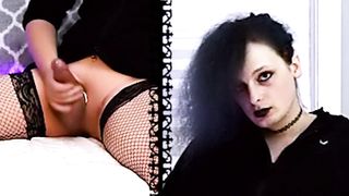 Punk doll Raven masturbates her ample lubricated boner
