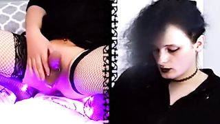 Punk doll Raven masturbates her ample lubricated boner