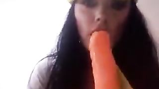 Jaws pounding myself with fat fuck stick