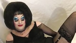 SlutDebra in Strong Make-Up Humps Herself Firm with Fuck Stick