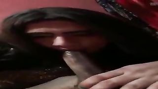 Pakistani CD Kanwal deep-throating a humungous beefstick in this live geyser