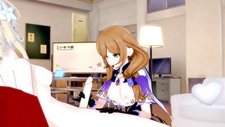[genshin Impact] Hermaphroditism Lumine Pound Lisa(3 dimensional Anime Porn)