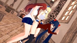 HERMAPHRODITISM WENDY MARVELL,ERZA SCARLET AND LUCY HEARTFILIA PIXIE TAIL