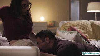 Big-Boobed she-creature psychologist mouths and bum-fucked her fellow patient