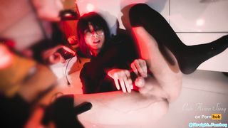 Uber-Cute Japanese Sissy Jerk Electro-Hitachi Egg in V-Card