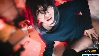 Uber-Cute Japanese Sissy Jerk Electro-Hitachi Egg in V-Card