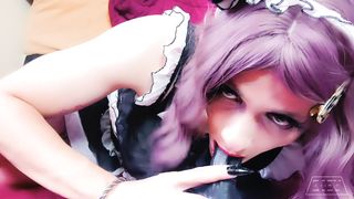 CD Kitty Milksop Toying with Dark-Hued Faux-Cock