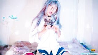 Nice Sissy College Girl Ass Fucking with Foxtail & Chasity & Chat