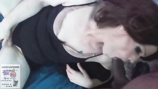 yam-sized donk ladyboy deep throating ample big black cock