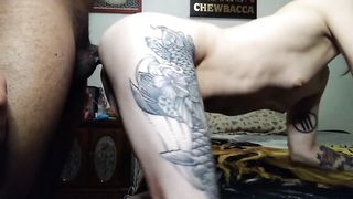 Super-Cute Trap Suck and Internal Ejaculation from BIG BLACK COCK