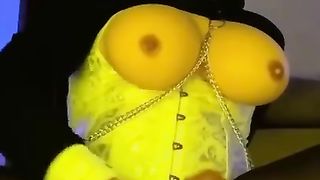 Crossdresser Yam-Sized Cum-Shot With Fucktoy