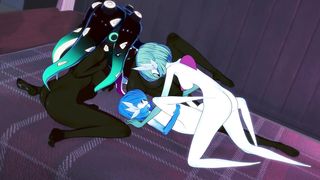 Futa Hook-Up: Gardevoir and Marina have a all out Clone Gang-Bang