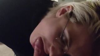 FTM Fem-Dude Fiancé Deepthroats and Gulps after Night out