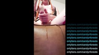 She-Male with Ginormous Man Sausage Skin Light Nail and Jizm