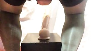 SISSY FUCKSLUT POKES ENORMOUS BOOTIE SLOT WITH FAT MEATY FAKE PENIS HIGHLY MEGA-BITCH