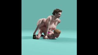 a suntanned she-male grandma pound a stellar twunk in three dimensional toon