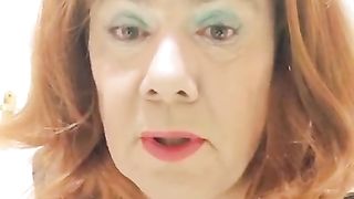 Davina slaps herself with the hairbrush much stiffer !!