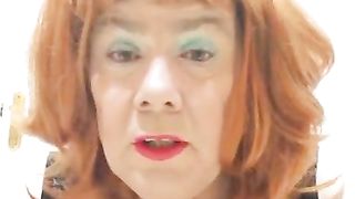 Davina slaps herself with the hairbrush much stiffer !!