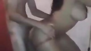 She-Male Letting two Folks Run a Instruct on Her